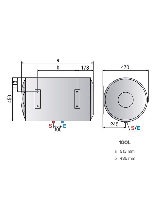 Termo eléctrico horizontal Ariston 100 litros -PRO1 ECO 100 H ES EU Blanco-2
