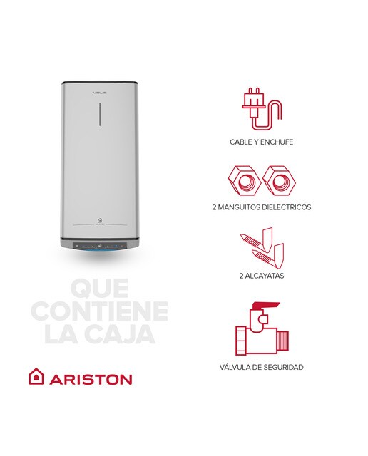 Termo eléctrico vertical/ horizontal Ariston 100 litros - VELIS DRY WIFI 100 - Gris Gris-12