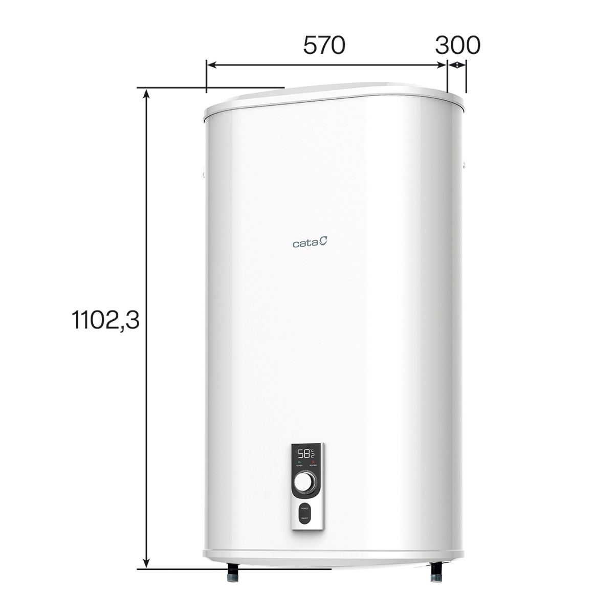 Termo eléctrico Vertical / Horizontal Cata  con capacidad de 93 litros - CTRS 100 E SMART REV SLIM Blanco-2
