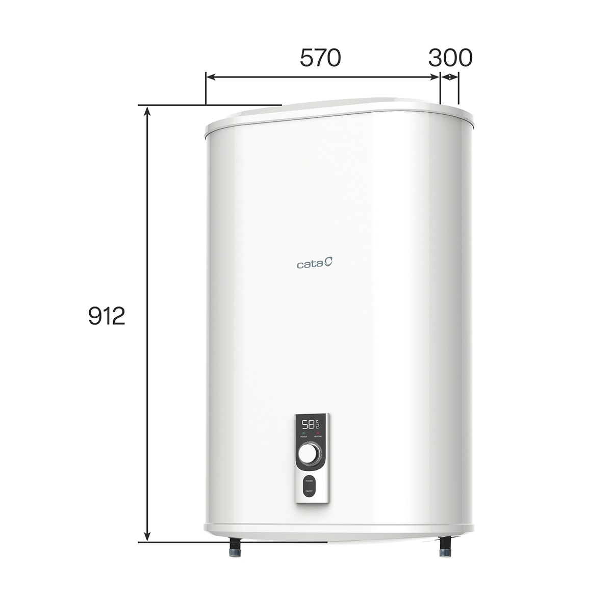 Termo eléctrico Vertical / Horizontal Cata  con capacidad de 74 litros - CTRS 80 E SMART REV SLIM Blanco-2