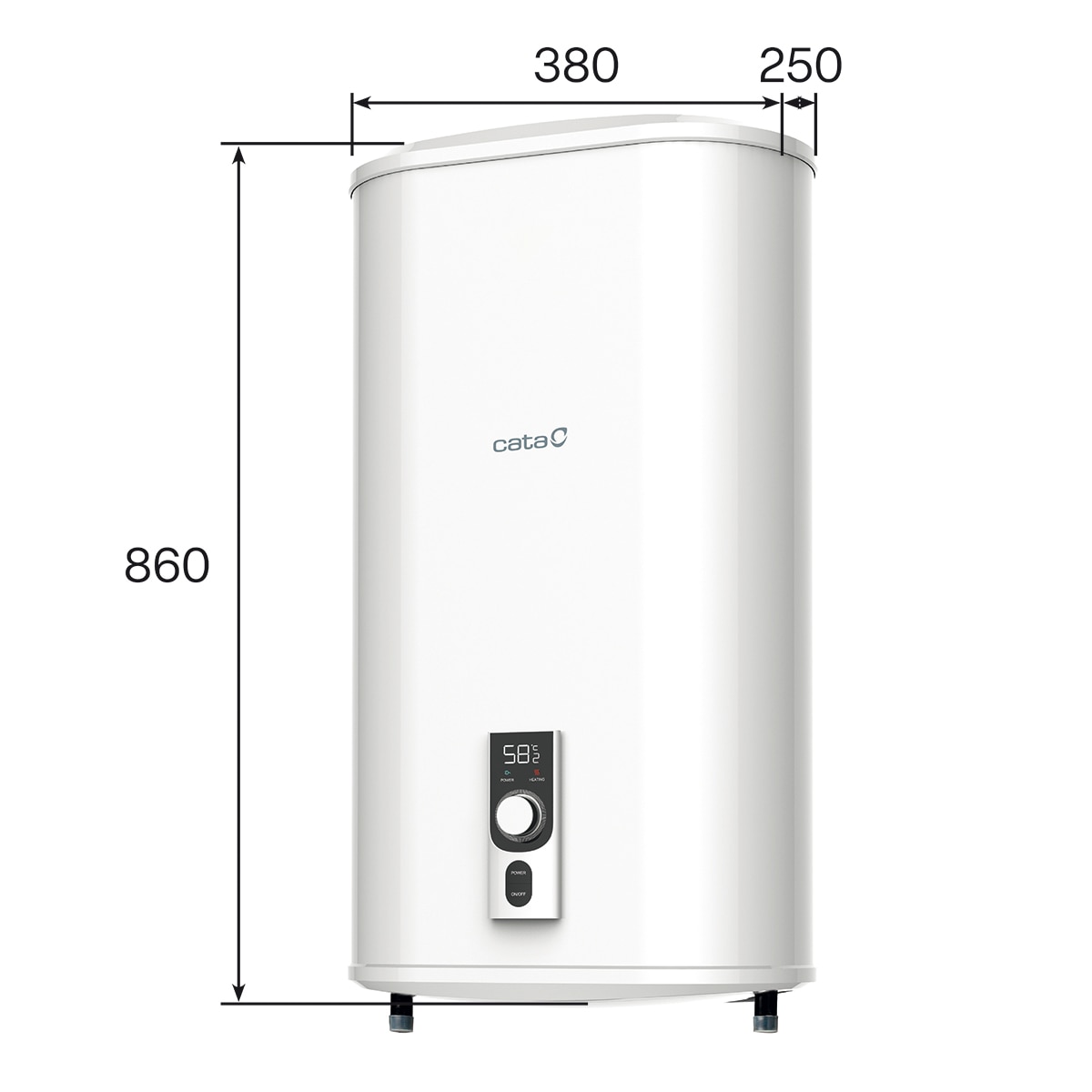 Termo eléctrico Vertical / Horizontal Cata  con capacidad de 46 litros - CTRS 50 E SMART REV SLIM Blanco-2