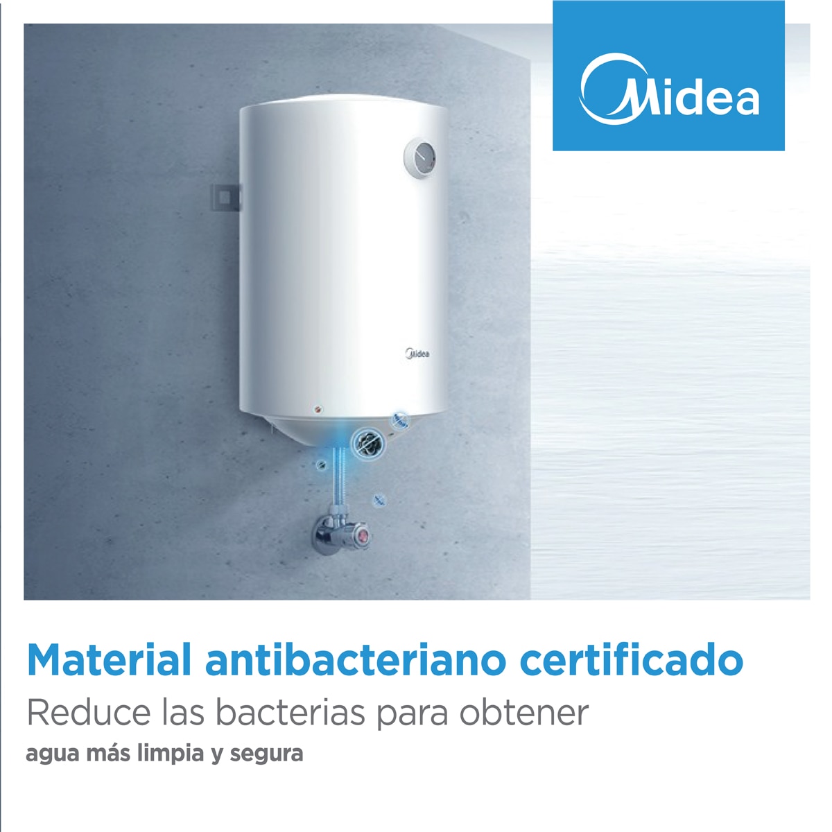 Termo eléctrico Vertical/Horizontal Midea - D30-15FA5 con capacidad de 30 litros Blanco-5