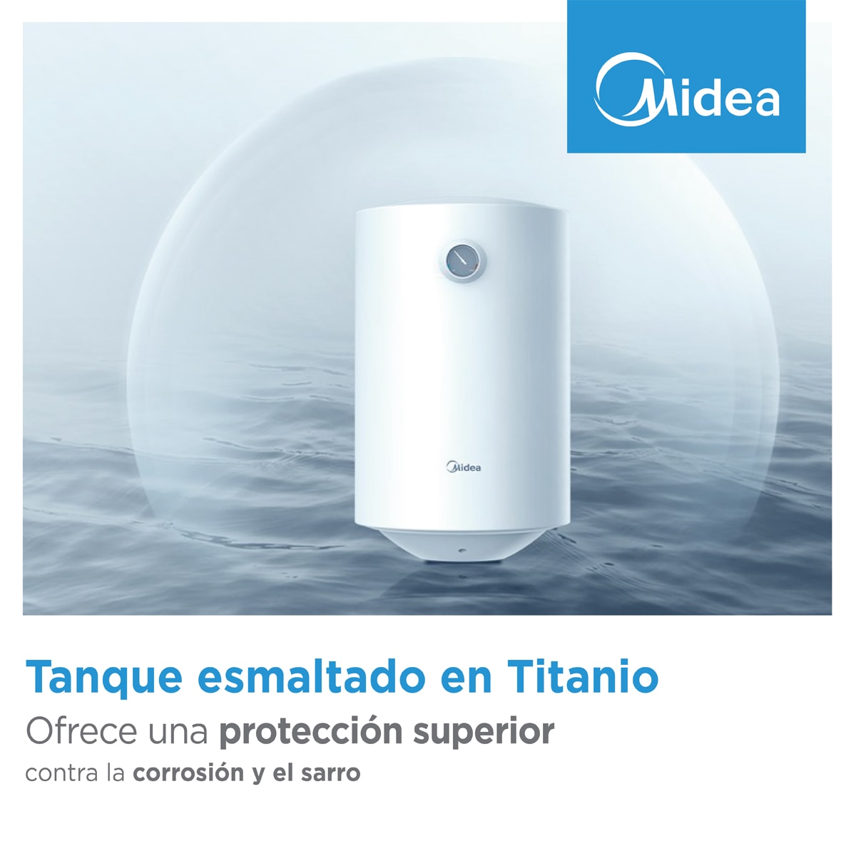 Termo eléctrico Vertical/Horizontal Midea - D80-15FA5 con capacidad de 80 litros Blanco-4