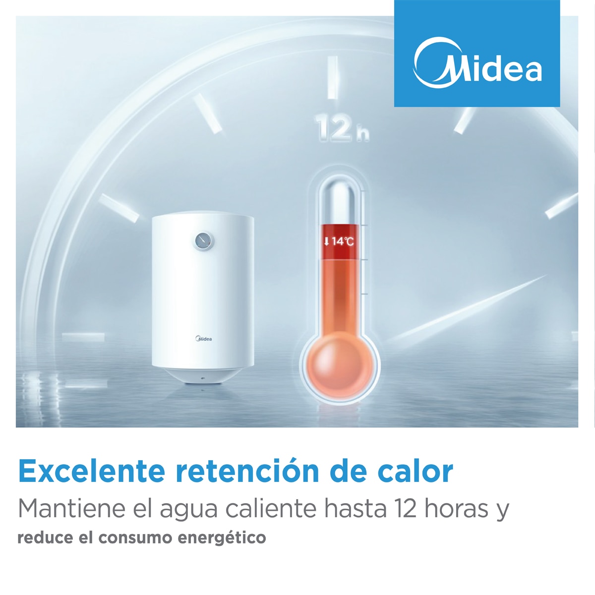 Termo eléctrico Vertical/Horizontal Midea - D100-15FA5 con capacidad de 100 litros Blanco-7