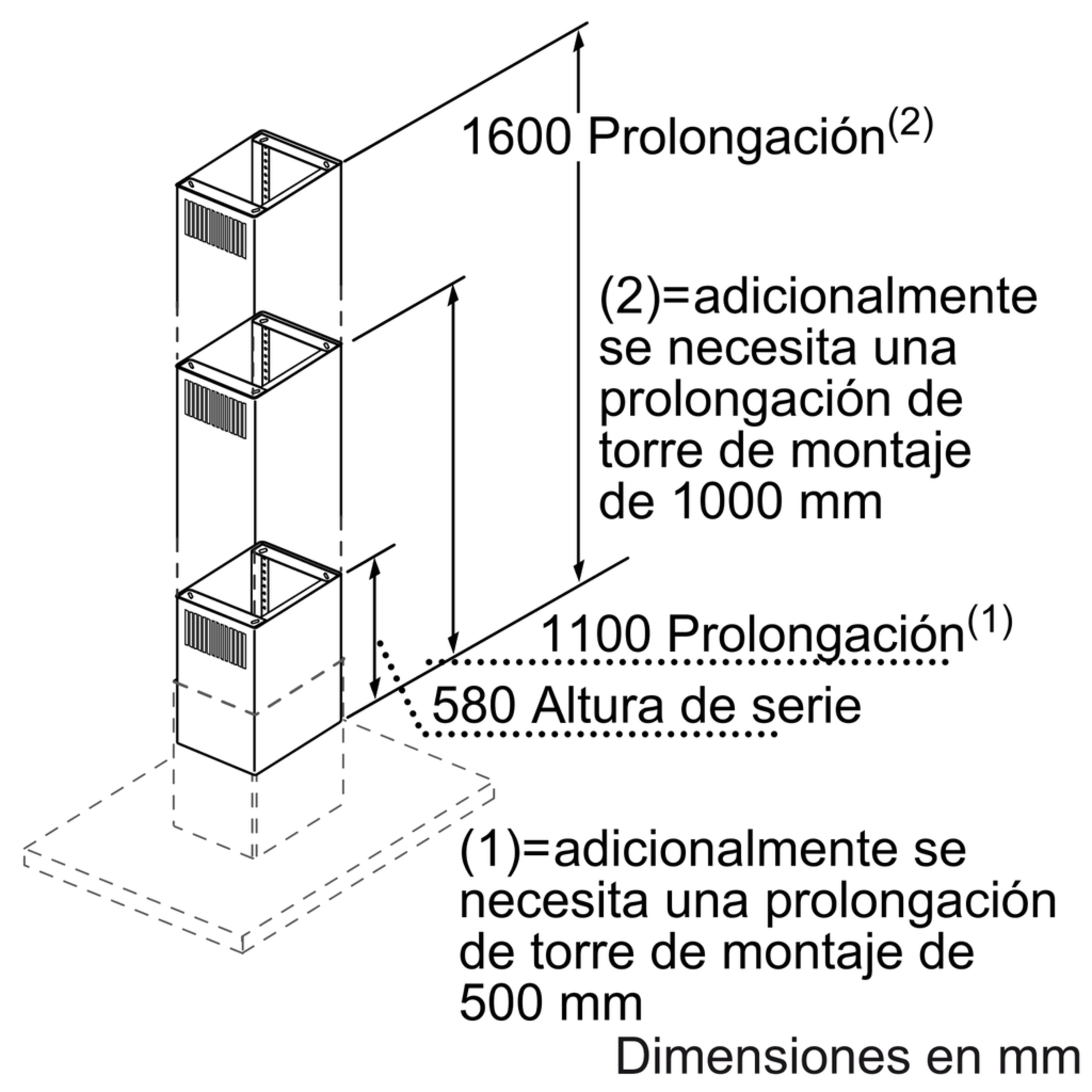 Acessório Prolongador Balay DHZ1256 para Exaustor de Ilha 2
