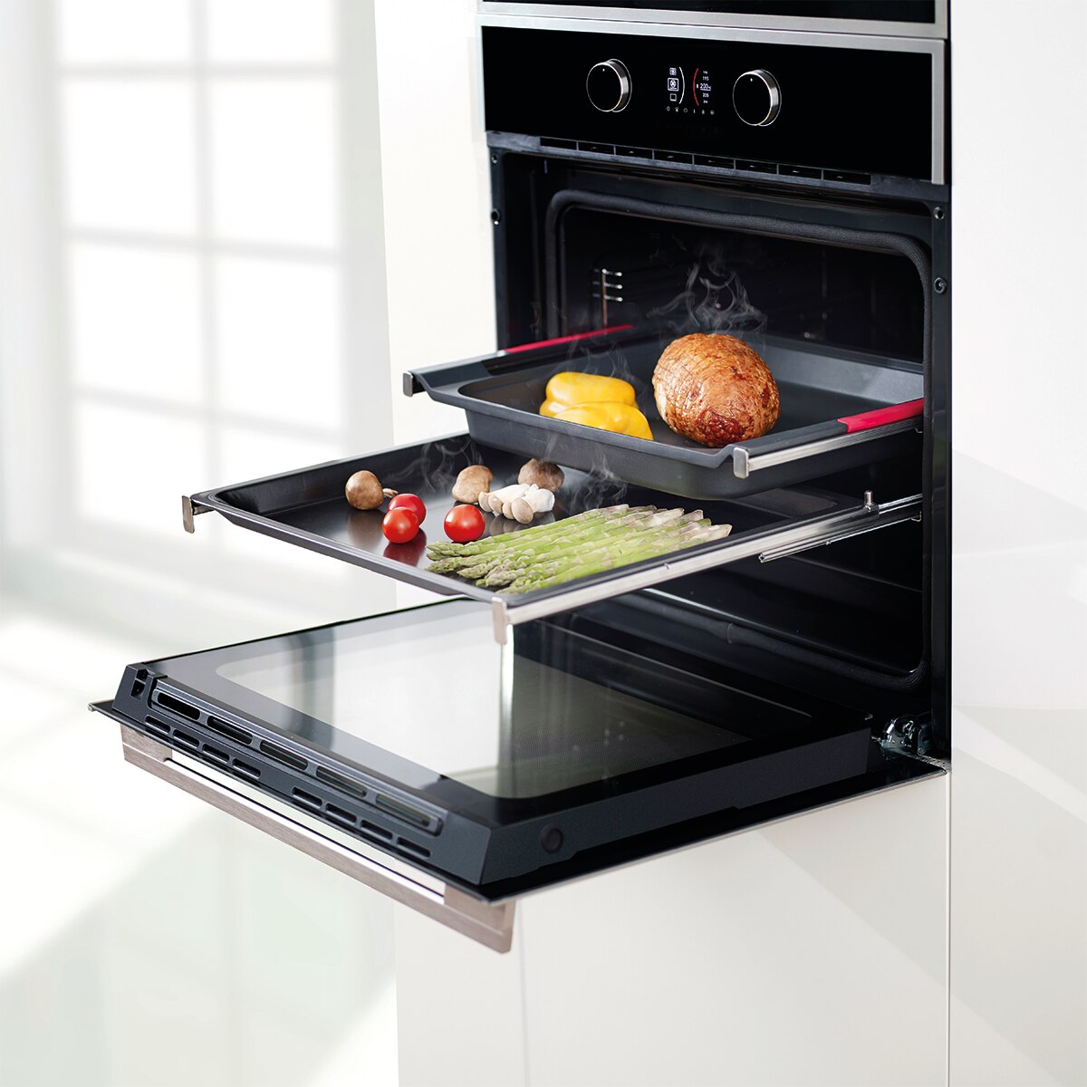 Guías telescópicas de 2 alturas para hornos estándar de 60cm Teka - KIT TELESC 2 LEVEL F+N - Inox Inox-3