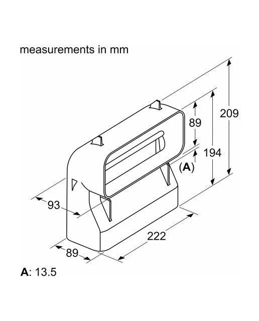 Acessório Conduta Plana 90 ° Curva Vertical S Bosch HEZ9VDSB4 2