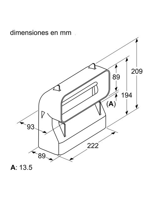 Acessório Conduta Plana 90 ° Curva Vertical S Siemens HZ9VDSB4 2