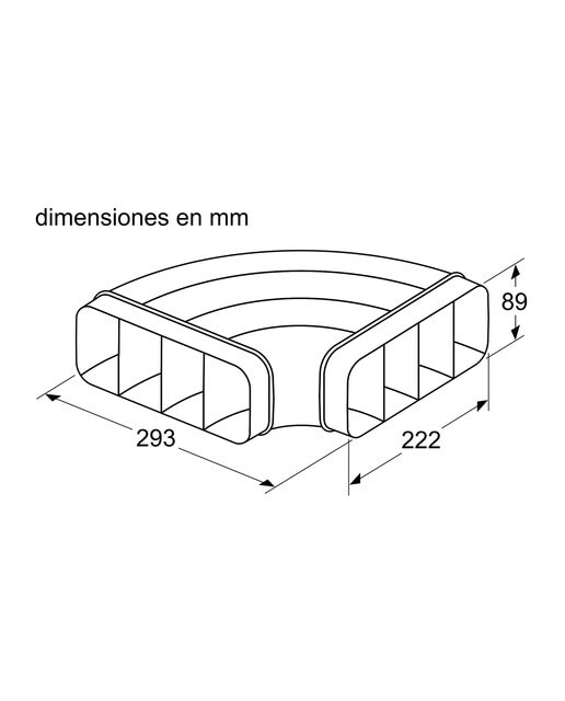 Acessório Conduta Plana 90 ° Horizontal Siemens HZ9VDSB1 2