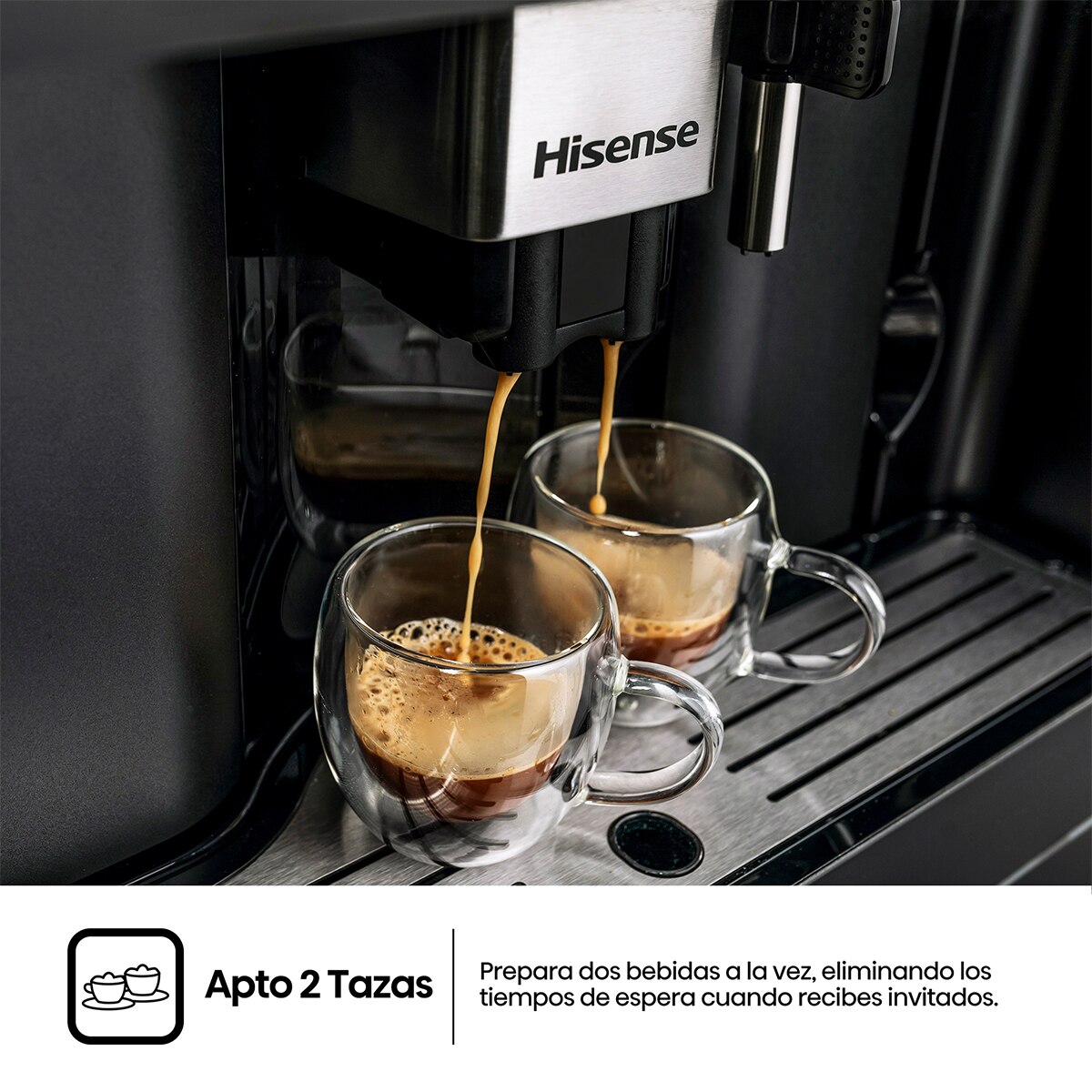 Imagen 7 de Cafetera automática integrable Hisense - CM4H8BG - Negro Negro
