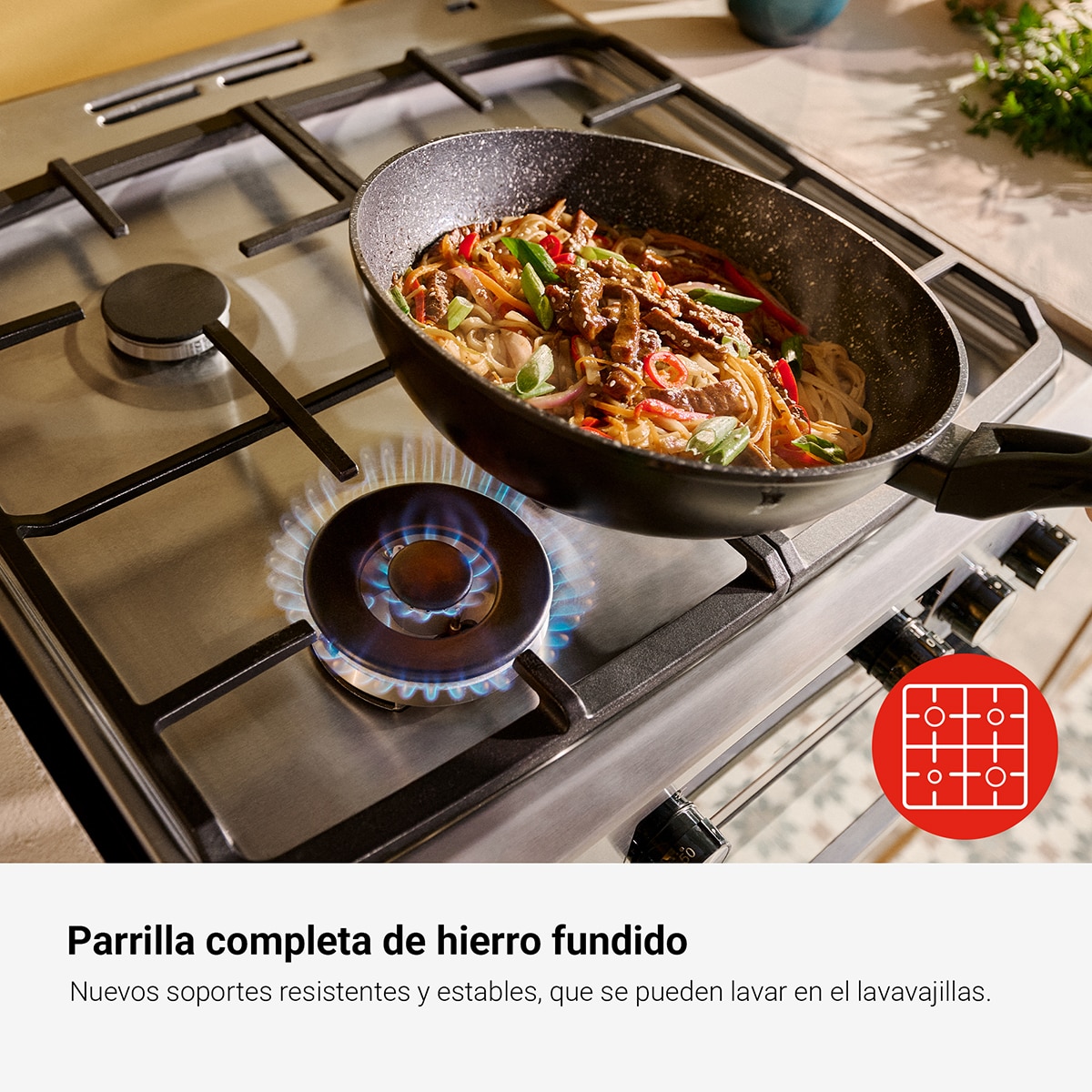 Cocina compacta Fagor con 4 quemadores y horno eléctrico - 3CLG-610BB - Blanco Blanco-12
