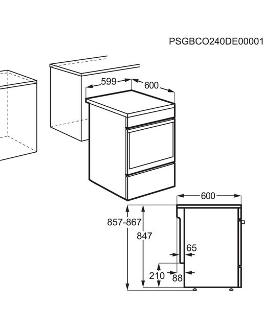 Fogão Elétrico com Placa de Vitrocerâmica Electrolux LKR620066X de 4 Zonas e de 57 Litros - Aço Inox Aço inoxidável-2
