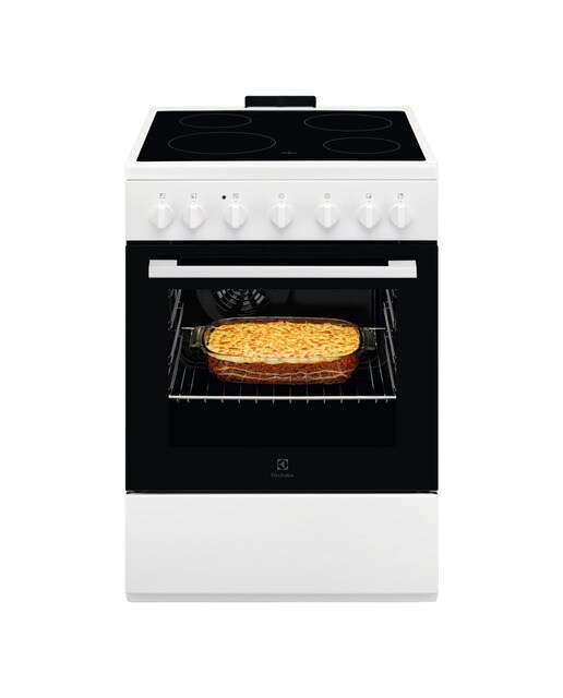 Fogão Elétrico com Placa de Vitrocerâmica Electrolux LKR620066W de 4 Zonas e de 57 Litros - Branco Branco-1