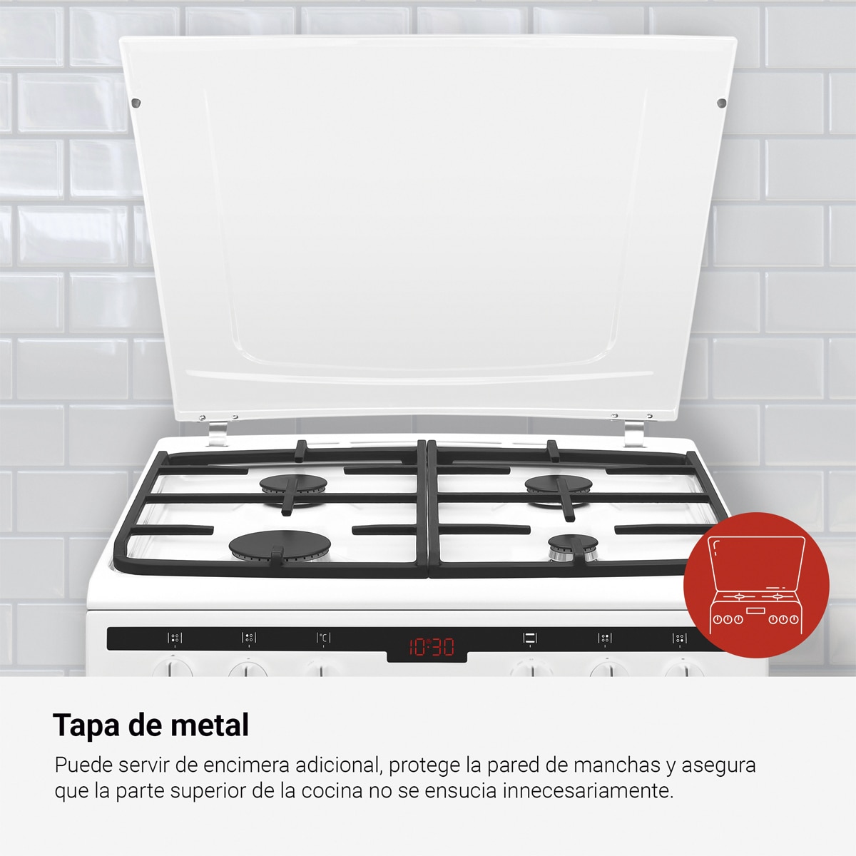 Cocina compacta Fagor con 4 quemadores y horno eléctrico Comfort - 3CLG-605BB 12