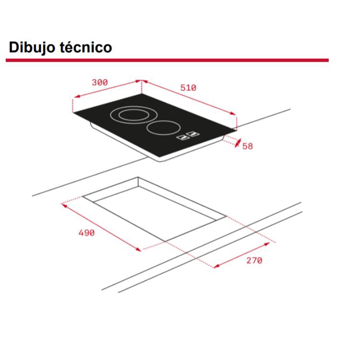 Placa Modular de Vitrocerâmica Teka TZC 32320 TTC de 2 Zonas e de 30 cm - Preto Preto-2