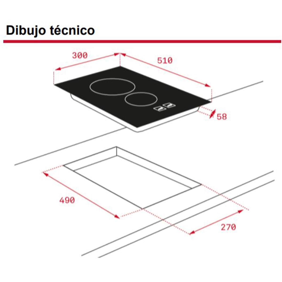 Placa Modular Vitrocerâmica Teka TBC 32010 TTC Modular de 2 Zonas e de 30 cm - Vidro Preto Preto-2