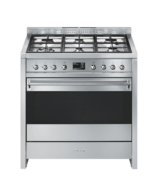Imagen 0 de Cocina compacta  Smeg 90 cm, placa de gas 6 quemadores, horno y cajón - A1-9