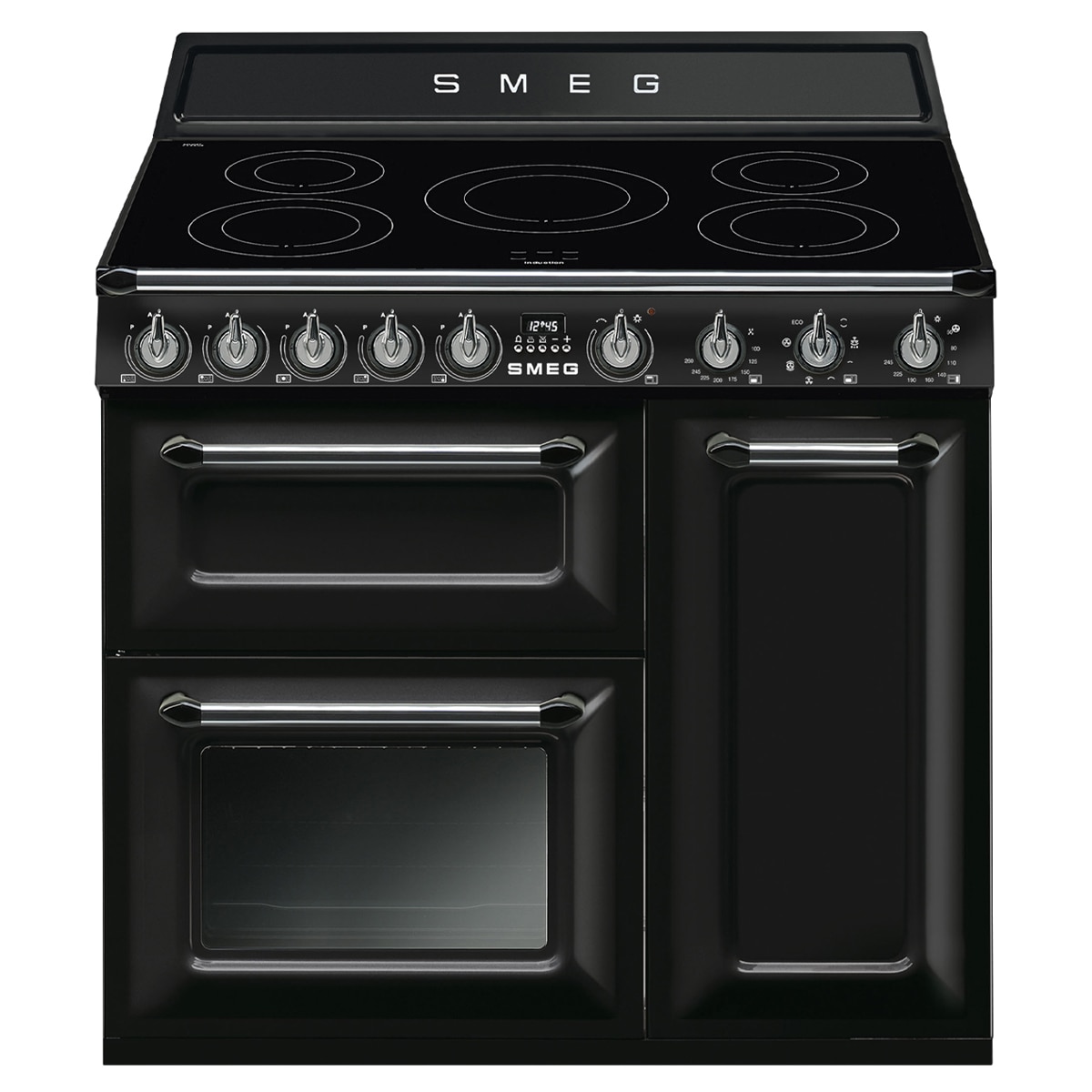 Smeg – Cocina compacta Smeg 90 cm, paca inducción y 3 hornos – TR93IBL2.
