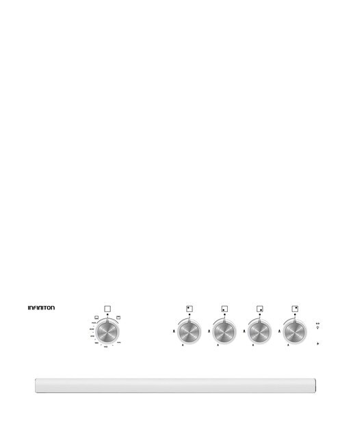 Imagen 2 de Cocina compacta Infiniton 60 cm, placa de gas 4 quemadores y horno - CC60BLE - Blanco Blanco