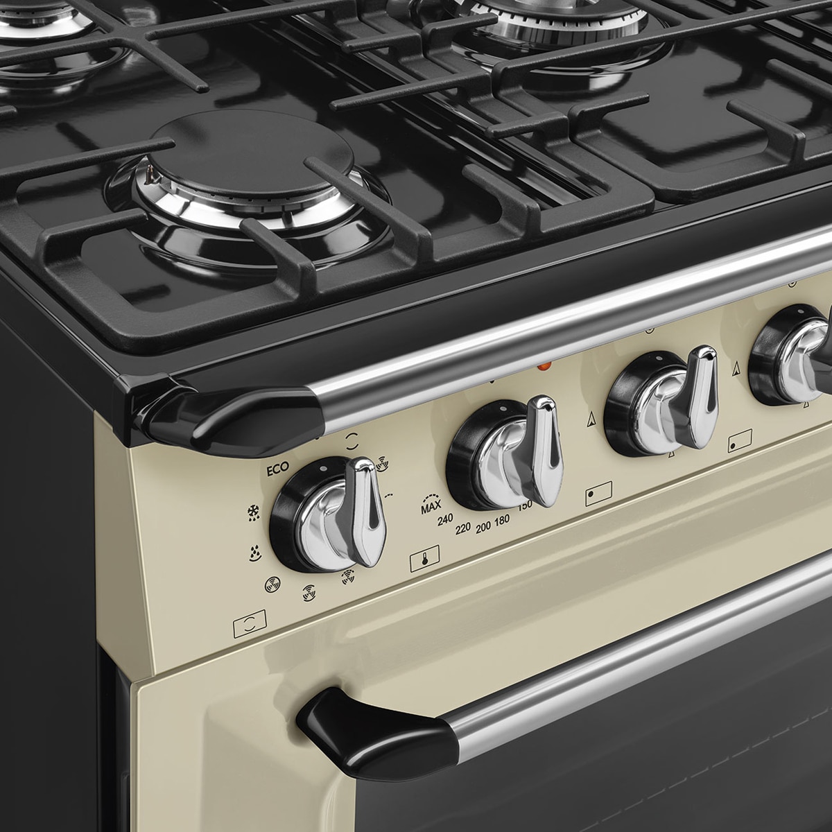 Cocina compacta gas Smeg 90 cm, 1 cavidad de horno - TR90GMP Crema-6