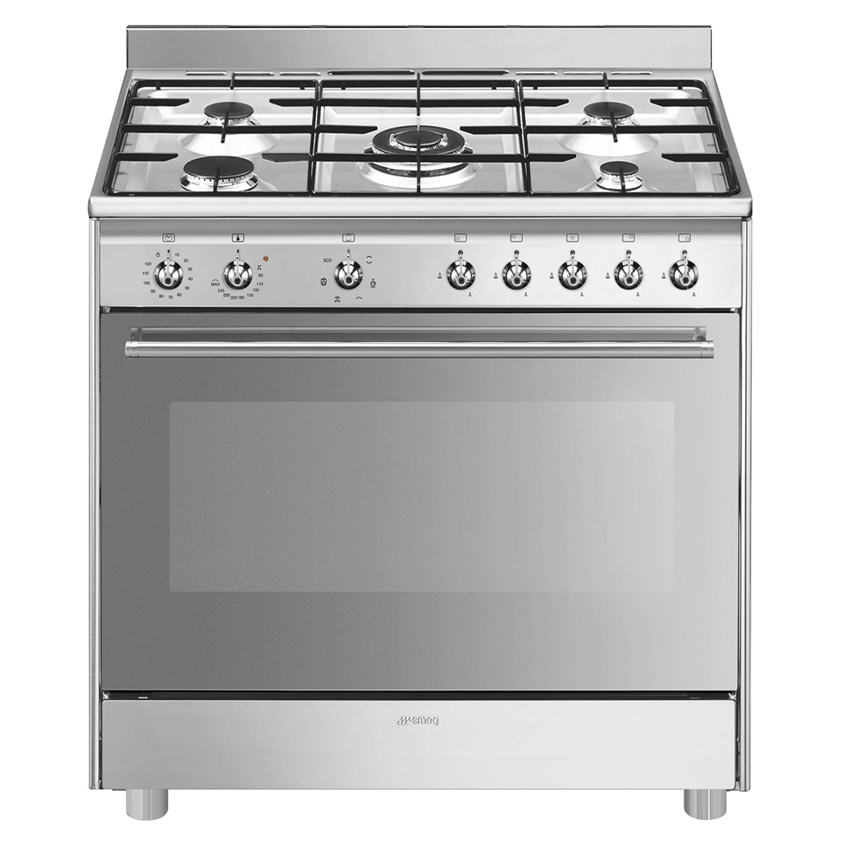 Smeg - Cocina compacta gas Smeg 90 cm, 1 cavidad de horno - SX91GM.