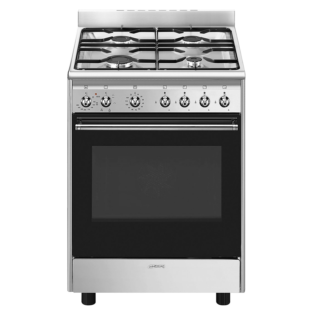 Smeg – Cocina compacta gas Smeg 60 cm, 1 cavidad de horno – CX60GMX.