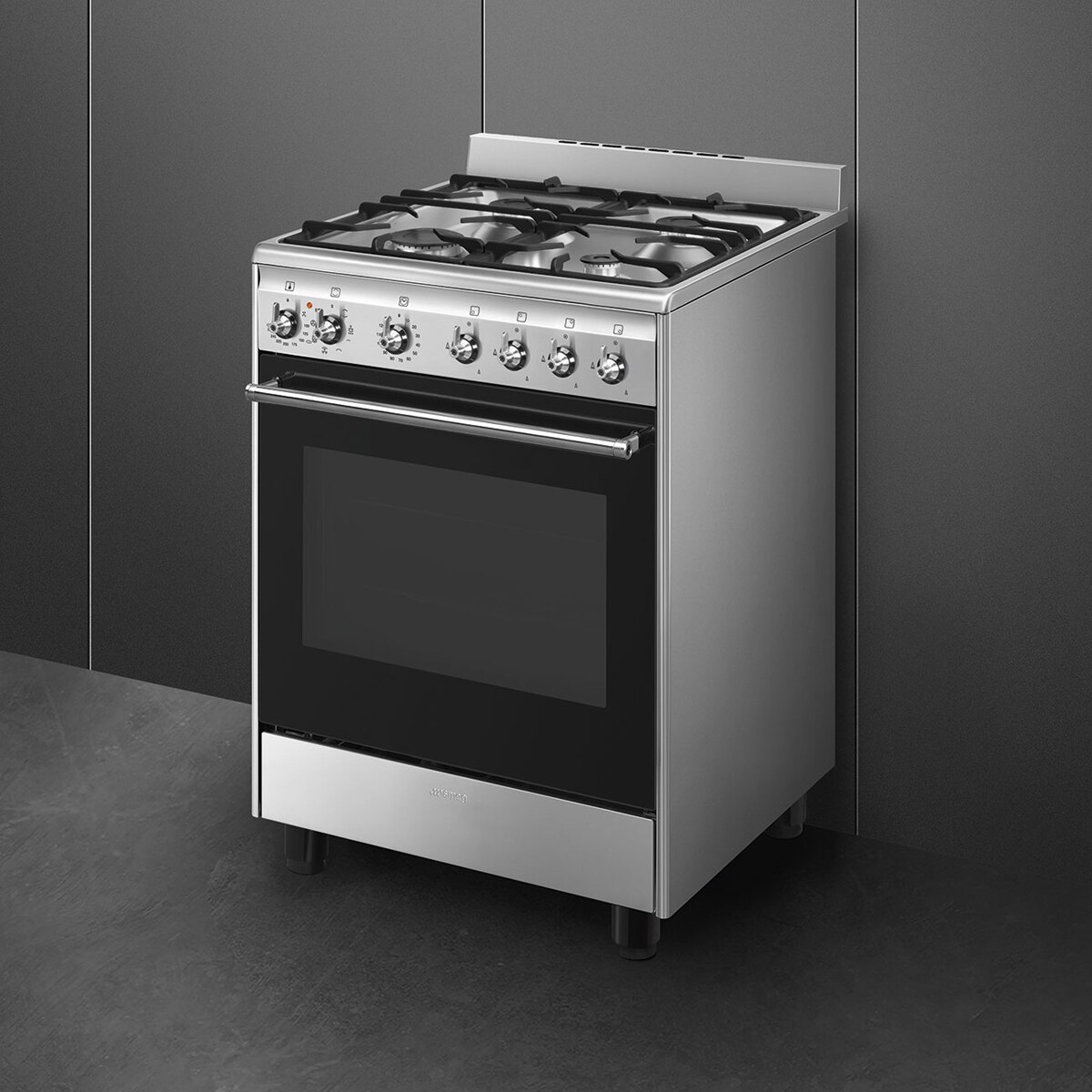 Cocina compacta gas Smeg 60 cm, 1 cavidad de horno - CX60GMX Acero Inox-2