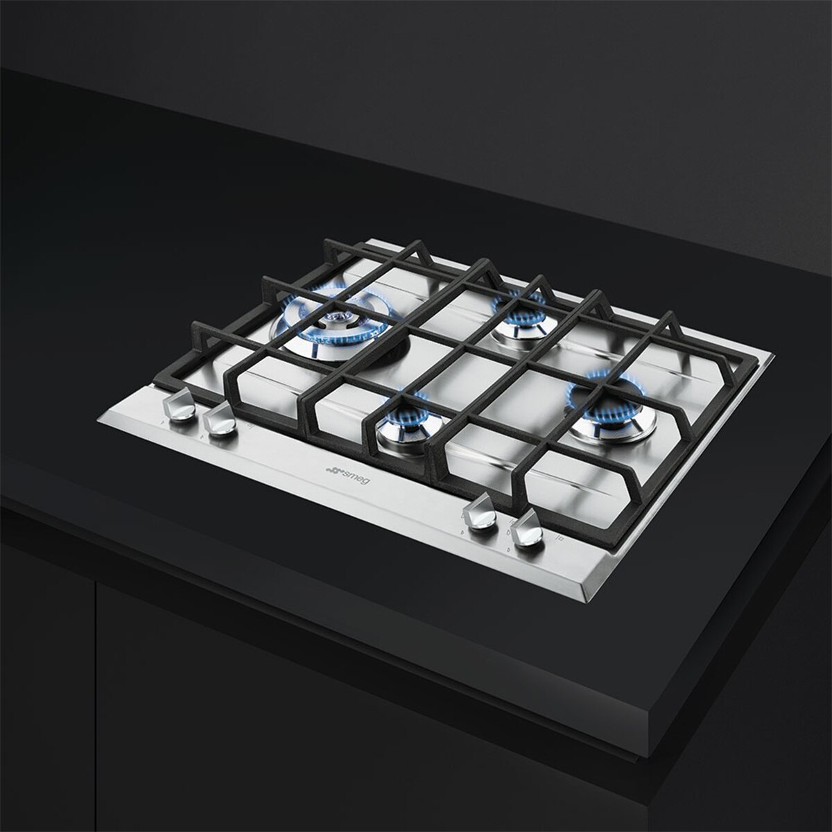 Thumbnail 2 de Smeg P261XGH placa gas 4 quemadores 60 cm