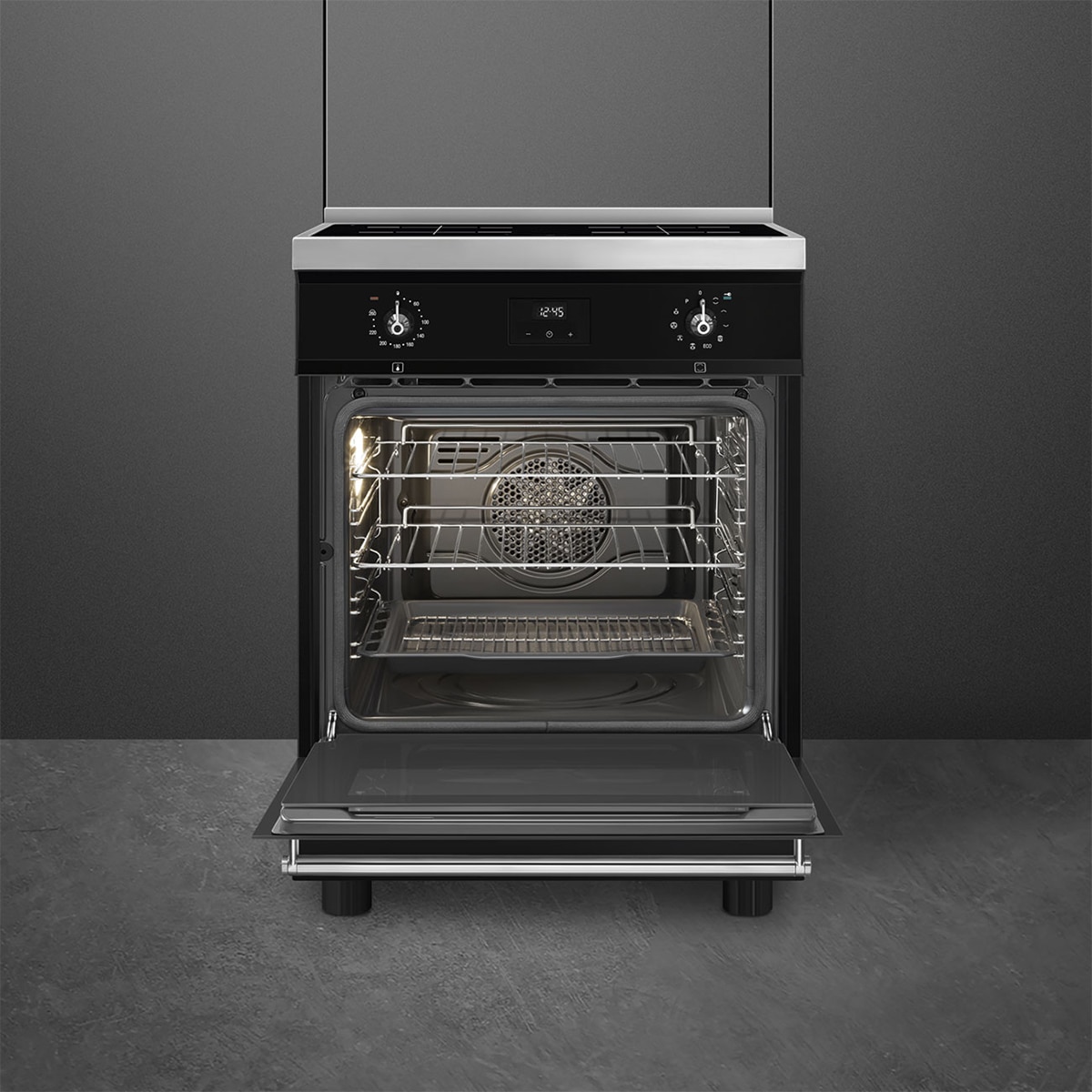 Cocina compacta Smeg con placa inducción y horno eléctrico - Negro-4