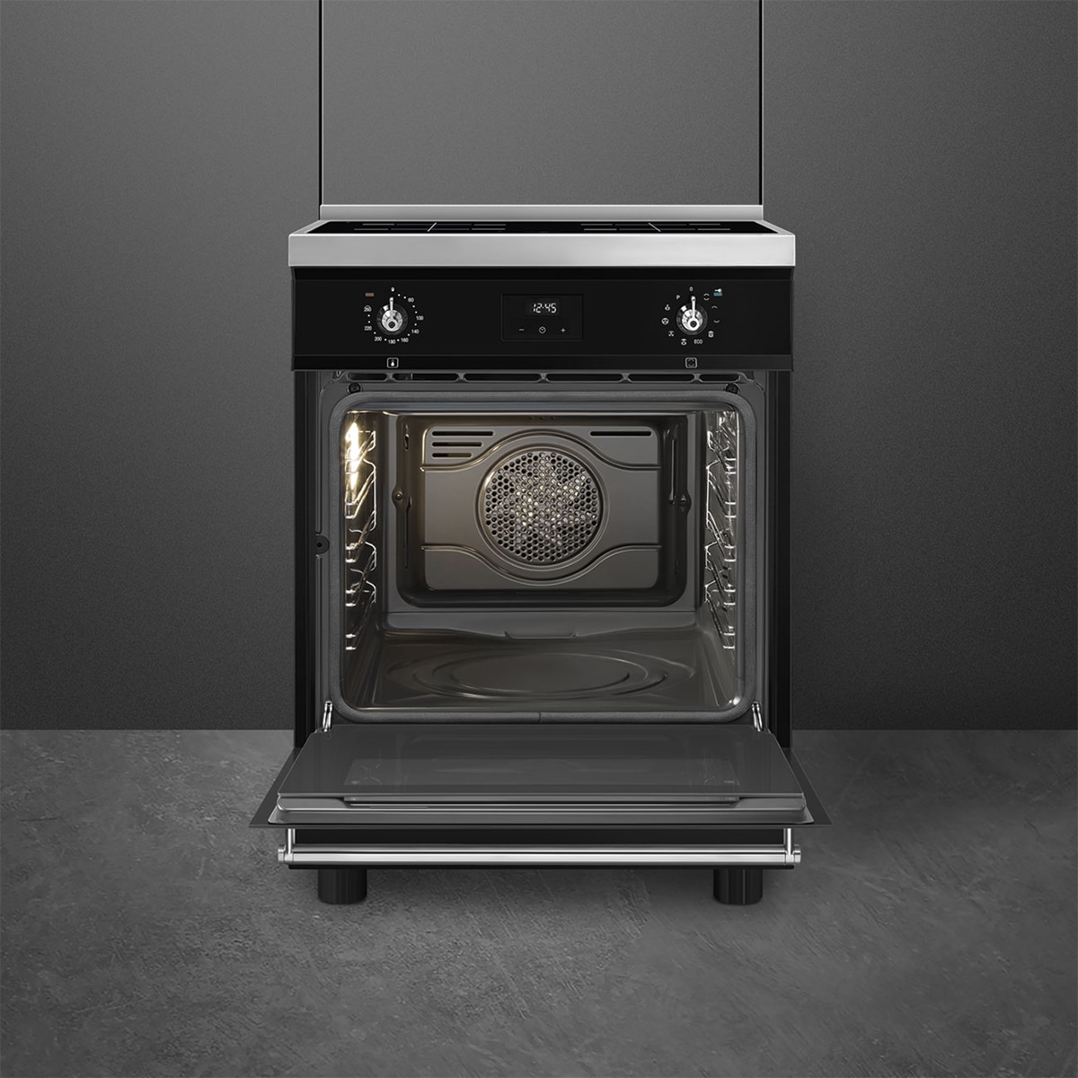 Cocina compacta Smeg con placa inducción y horno eléctrico - Negro-5