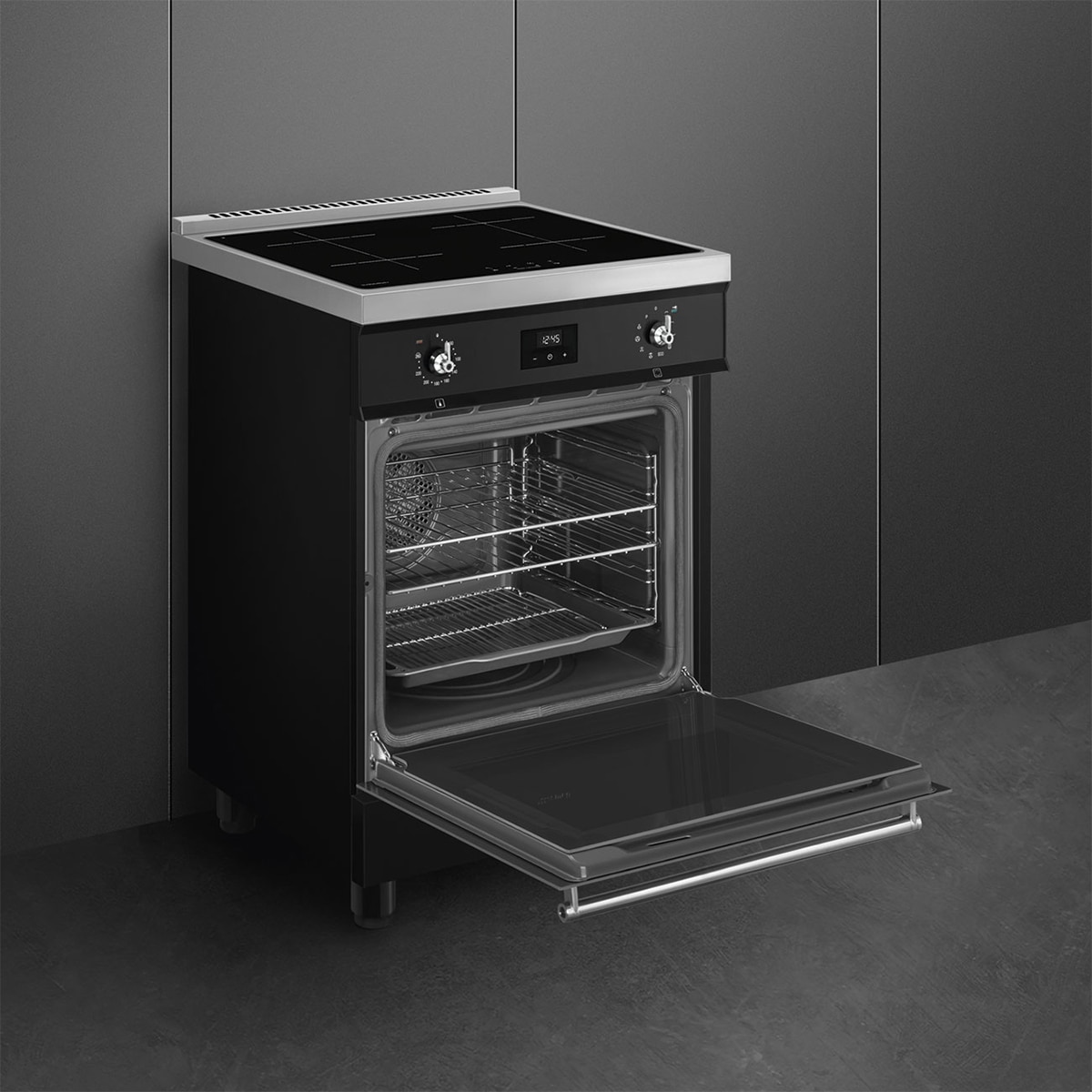 Cocina compacta Smeg con placa inducción y horno eléctrico - Negro-7