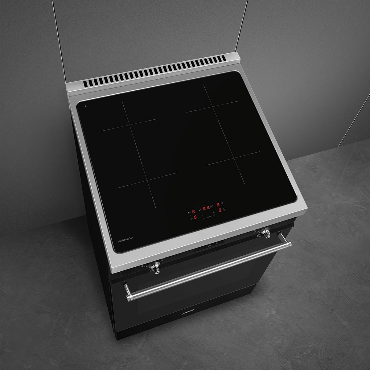 Cocina compacta Smeg con placa inducción y horno eléctrico - Negro-8
