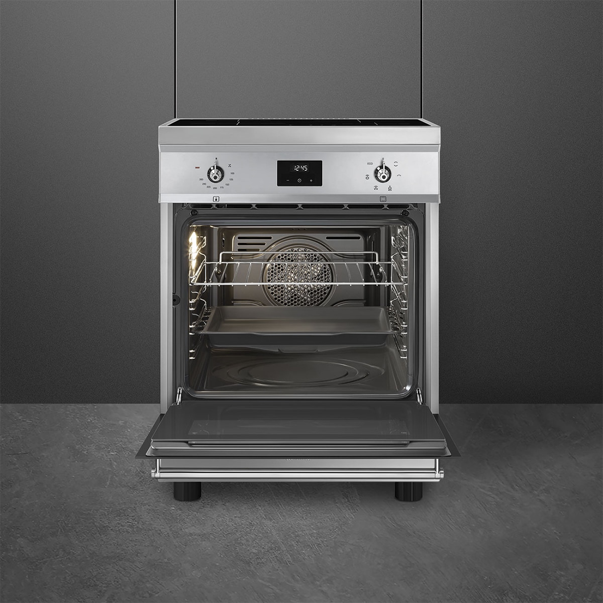 Cocina compacta Smeg 60 cm, placa inducción y 1 horno - C6IMXT2 Acero Inox-5