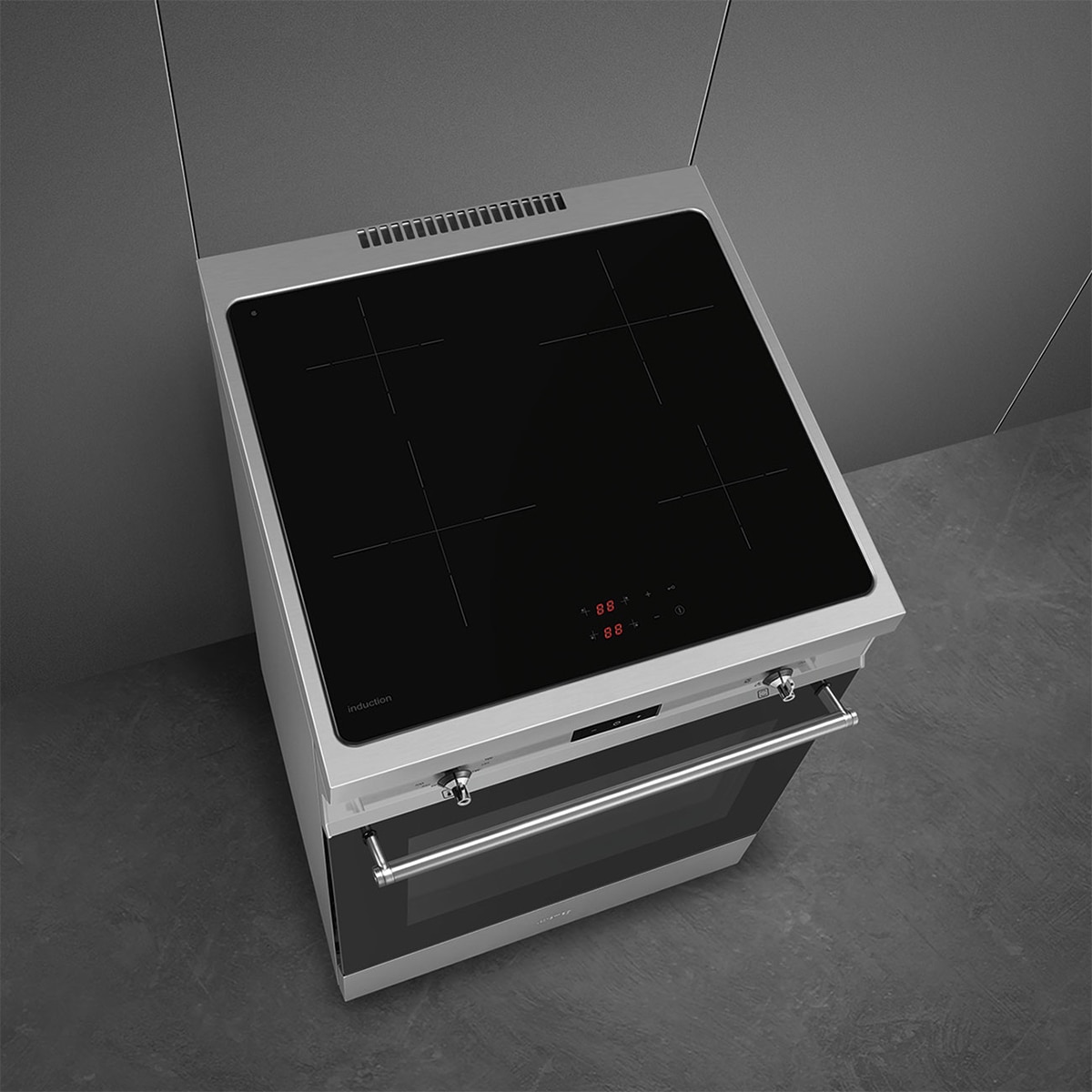 Cocina compacta Smeg 60 cm, placa inducción y 1 horno - C6IMXT2 Acero Inox-8