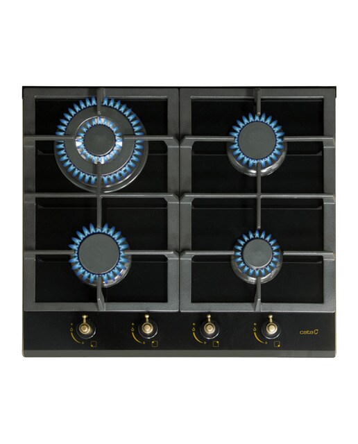 Imagen 0 de Placa gas Cata 4 quemadores - RCI 631 BK Cristal negro