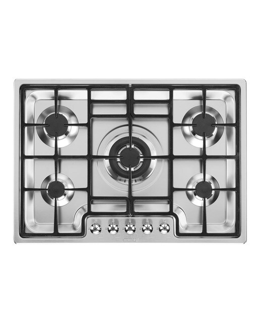 Placa de gas Smeg PGF754 con 4 quemadores Inox-1