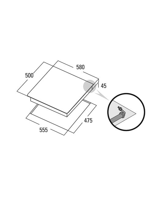 Placa gas Cata 4 quemadores - GIB 6004 X - Inox Inox-4