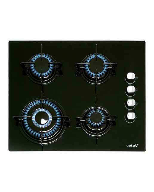 Placa gas Cata 4 quemadores - CIB 6031 BK Cristal negro-1
