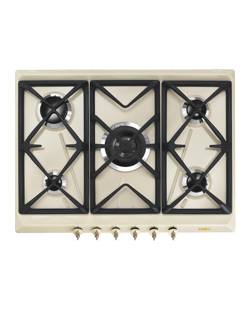 Placa gas Smeg 5 quemadores - SRV876POGH Crema-1