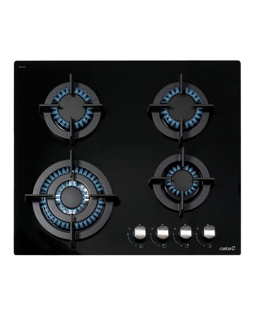 Placa gas Cata 4 quemadores - CCI 6031 BK Cristal negro-2