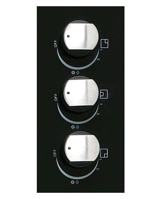 Placa gas Cata 3 quemadores - CIB6021BK - Cristal negro Cristal negro-2