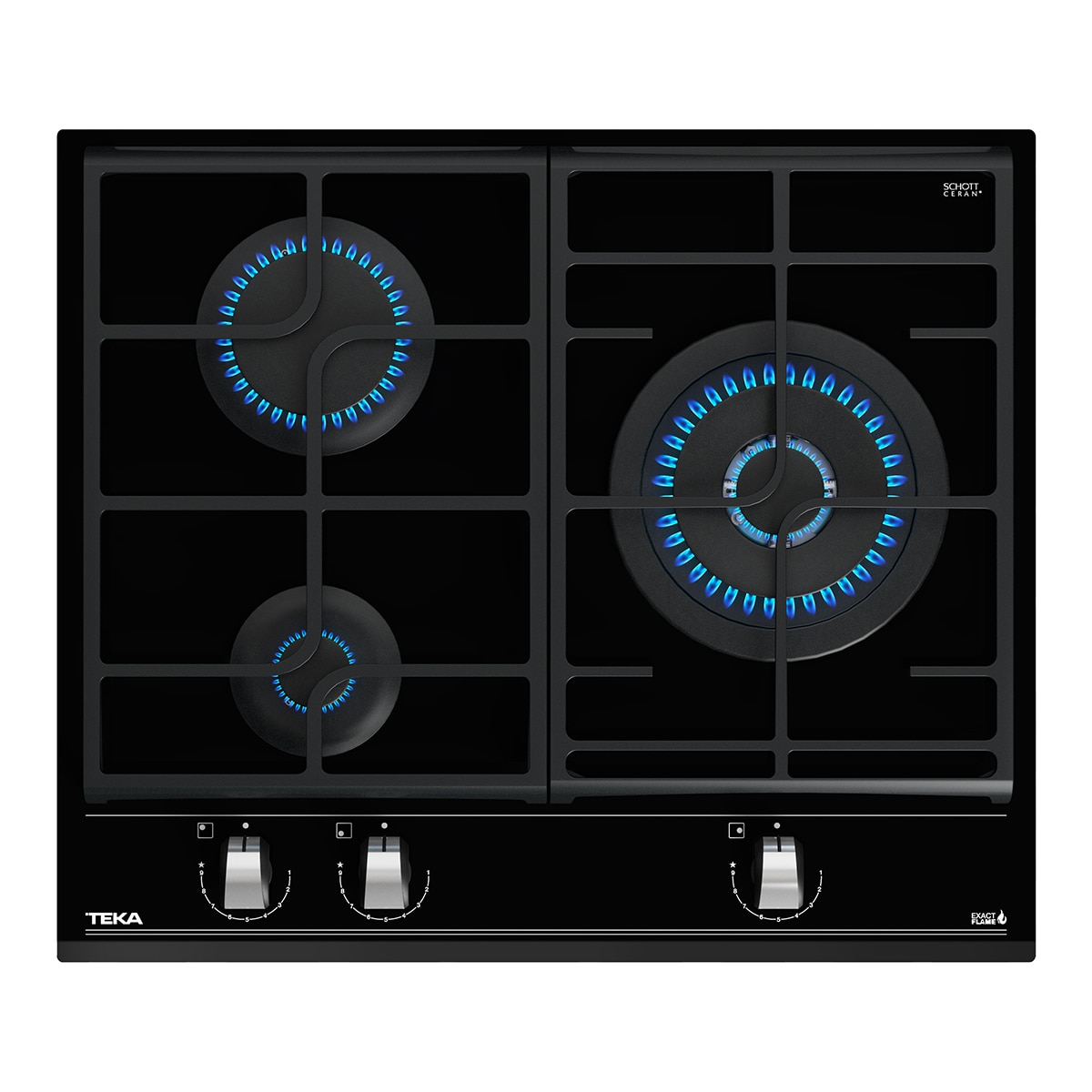 Placa gas Teka 3 quemadores - GZC63310XBB - Negro Negro-2