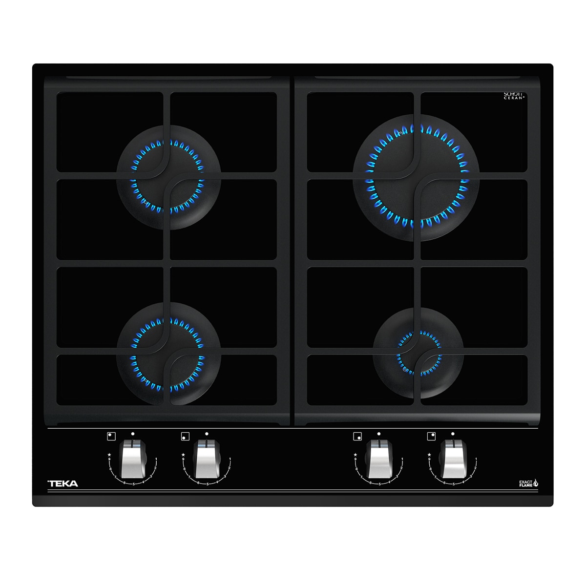 Placa gas Teka 4 quemadores - GZC64300XBN - Negro Negro-2