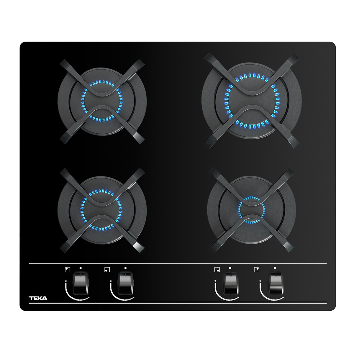 Placa gas Teka 4 quemadores - GBC 64000 XBB - Negro Negro-2