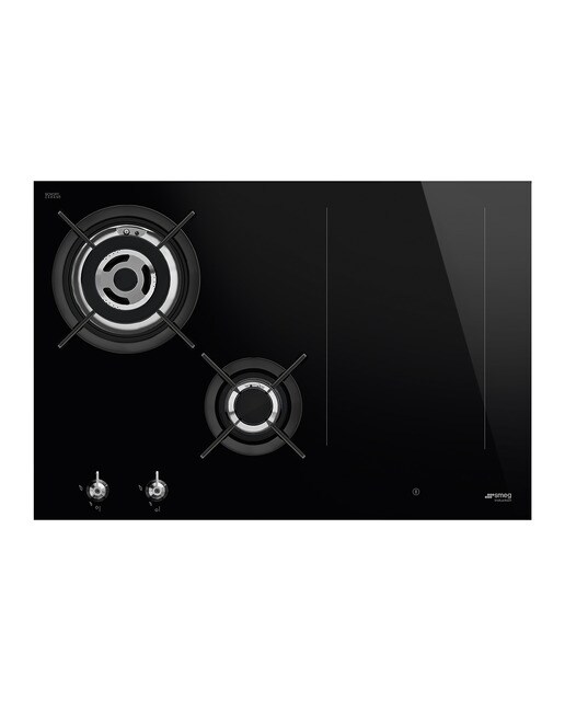 Smeg - Placa gas mixta Smeg 2 quemadores y 2 zonas de vitrocerámica - PM3743D.