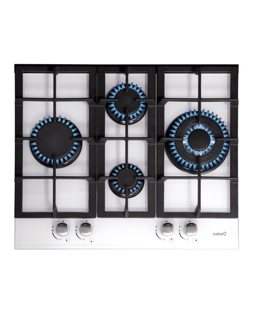 Placa gas Cata 4 quemadores - LCI 6031 WH - Cristal blanco Cristal blanco-1