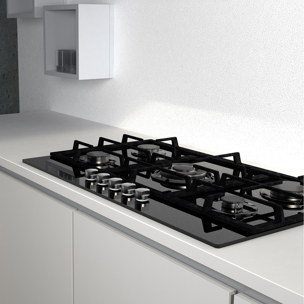 Placa gas Cata 5 quemadores - LCI 9041 BK - Cristal negro Cristal negro-3