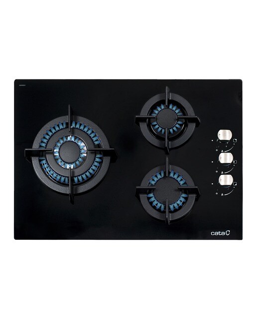Imagen 0 de Placa gas Cata 3 quemadores - CCI 5003 BK Cristal negro