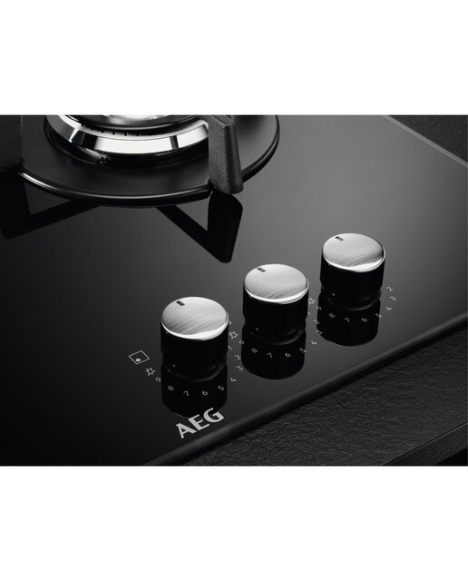 Placa gas AEG 3 quemadores - HKB63320NB Negro-3