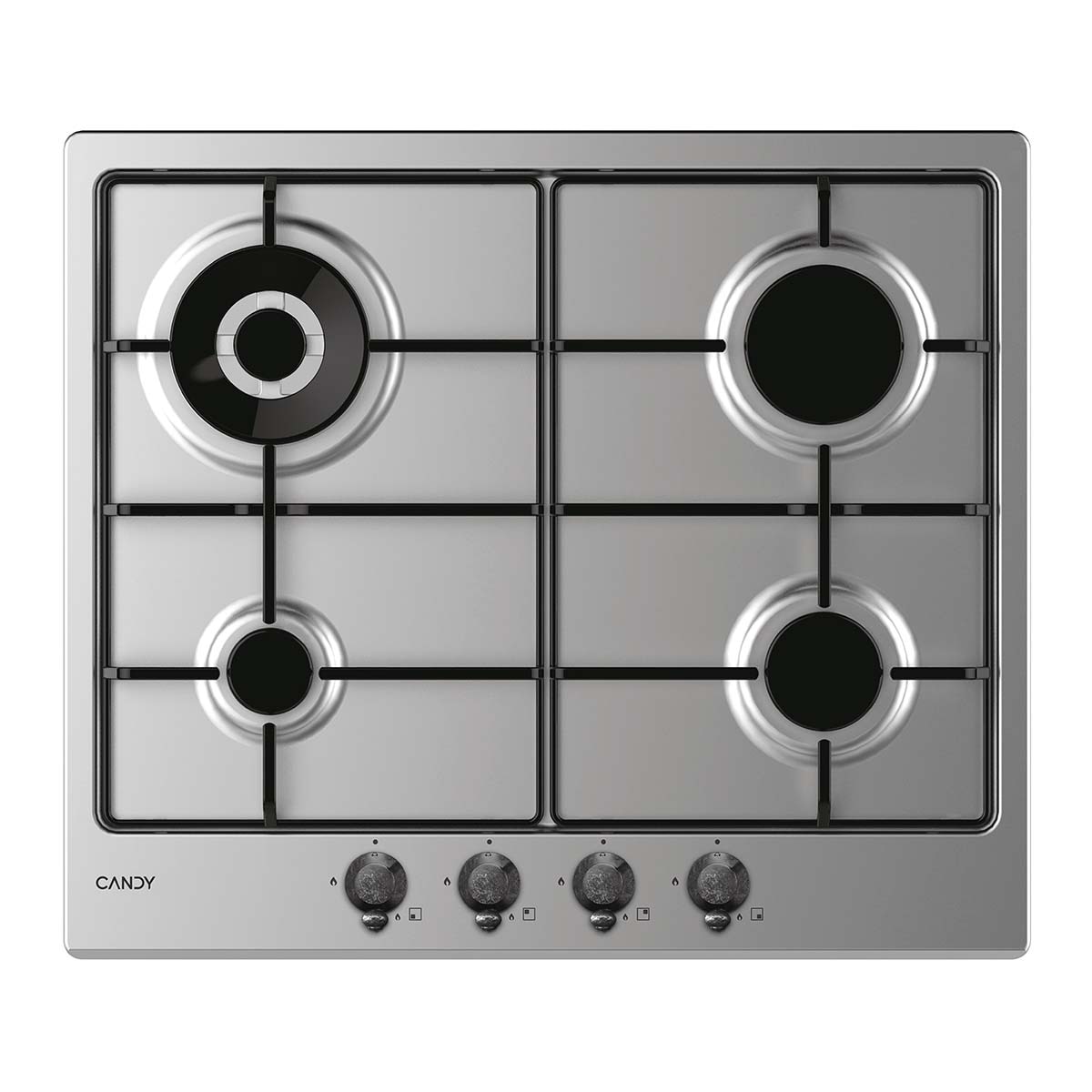 Placa de gas Candy de 60 cm, con 4 zonas de coccion - CM6PBRX Inox-1
